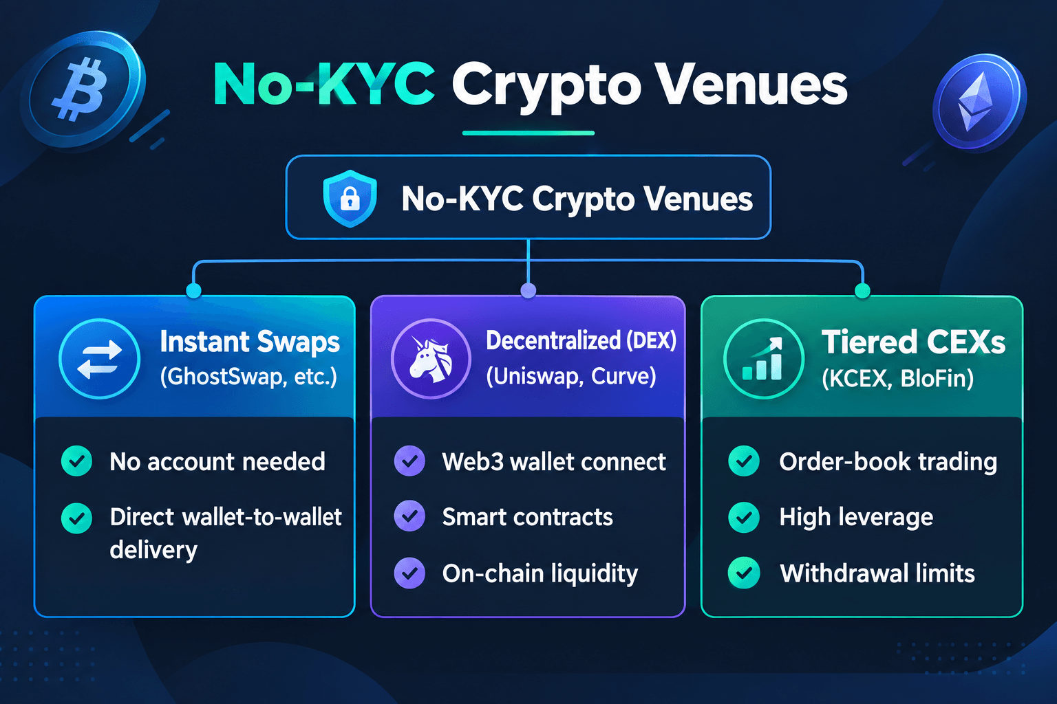 Types of No KYC Exchanges
