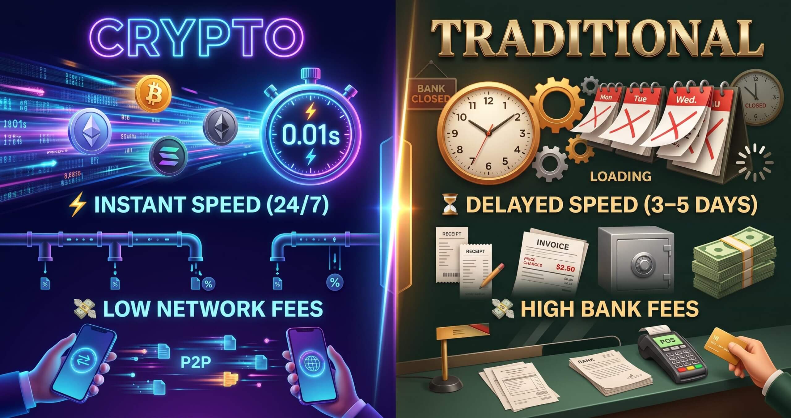 Crypto vs Traditional Payments: Fees and Transaction Speed