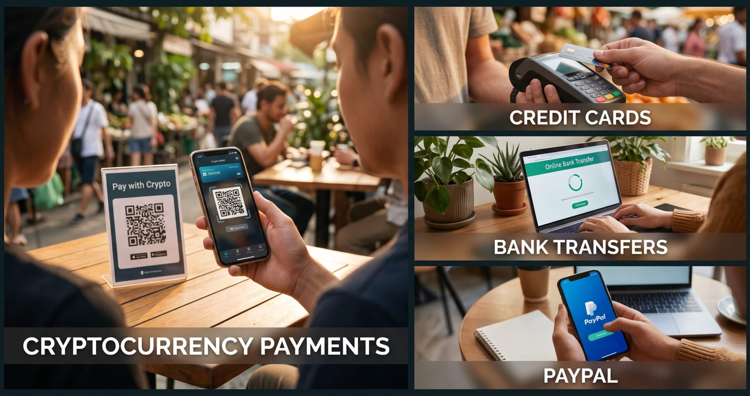 Cryptocurrency Payments vs Credit Cards, Bank Transfers, and PayPal
